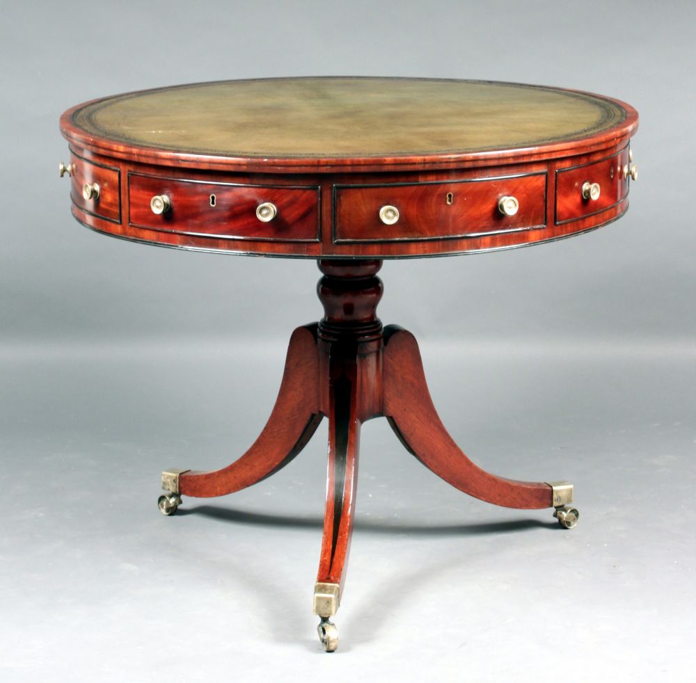 Antique drum table Stock Moxhams Antiques